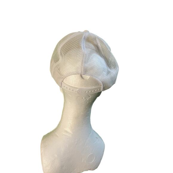 Response Rentals Trucker Hat White Red Logo Mesh Snapback Cap Luna Basics - Picture 2 of 4